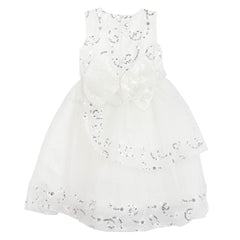 Girls Fancy Frock - White, Girls Frocks, Chase Value, Chase Value