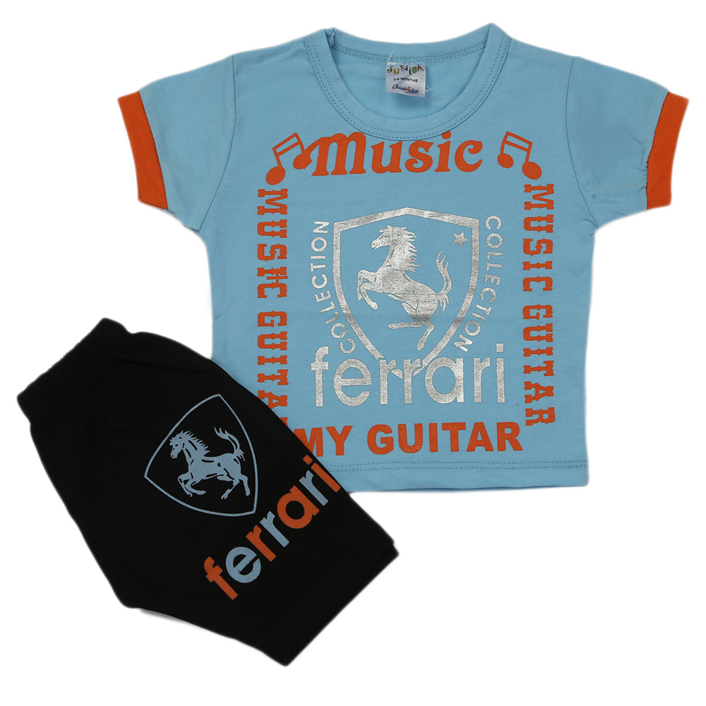 Newborn Boys Half Sleeves Suit - Blue, Kids, Newborn Boys Sets And Suits, Chase Value, Chase Value