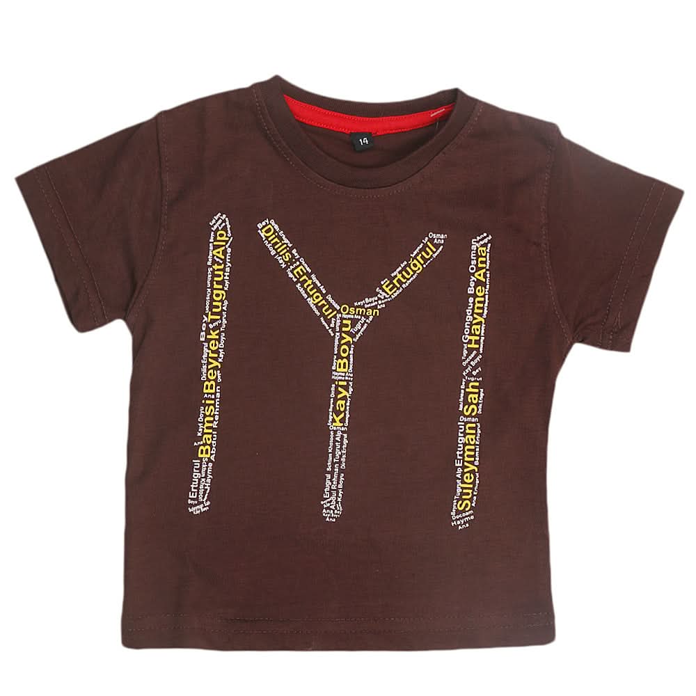 Boys Half Sleeves Printed T-Shirt Ertugrul - Coffee, Kids, Boys T-Shirts, Chase Value, Chase Value