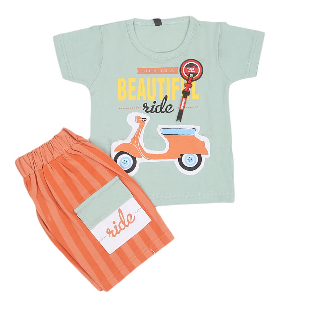 Boys Half Sleeves Suit - Light Green, Kids, Boys Sets And Suits, Chase Value, Chase Value