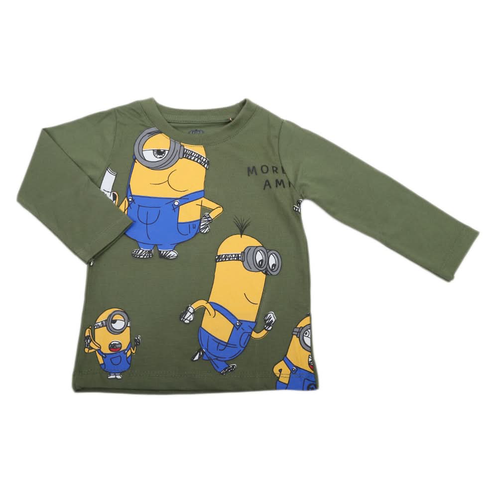 Boys Full Sleeves T-Shirt - Olive Green, Kids, Boys T-Shirts, Chase Value, Chase Value