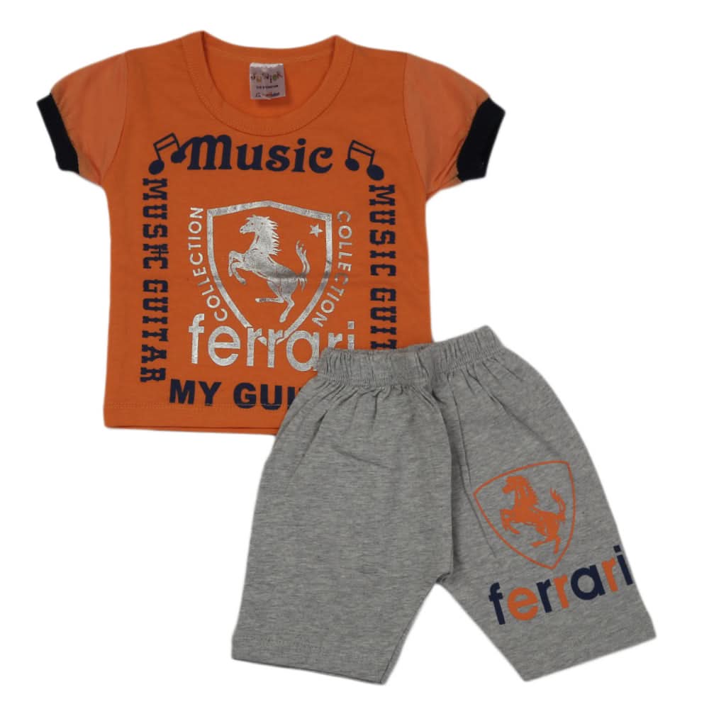 Newborn Boys Half Sleeves Suit - Peach, Newborn Boys Sets & Suits, Chase Value, Chase Value