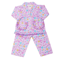 Girl's Full Sleeves Night Suit - Puple, Kids, Girls Sets And Suits, Chase Value, Chase Value