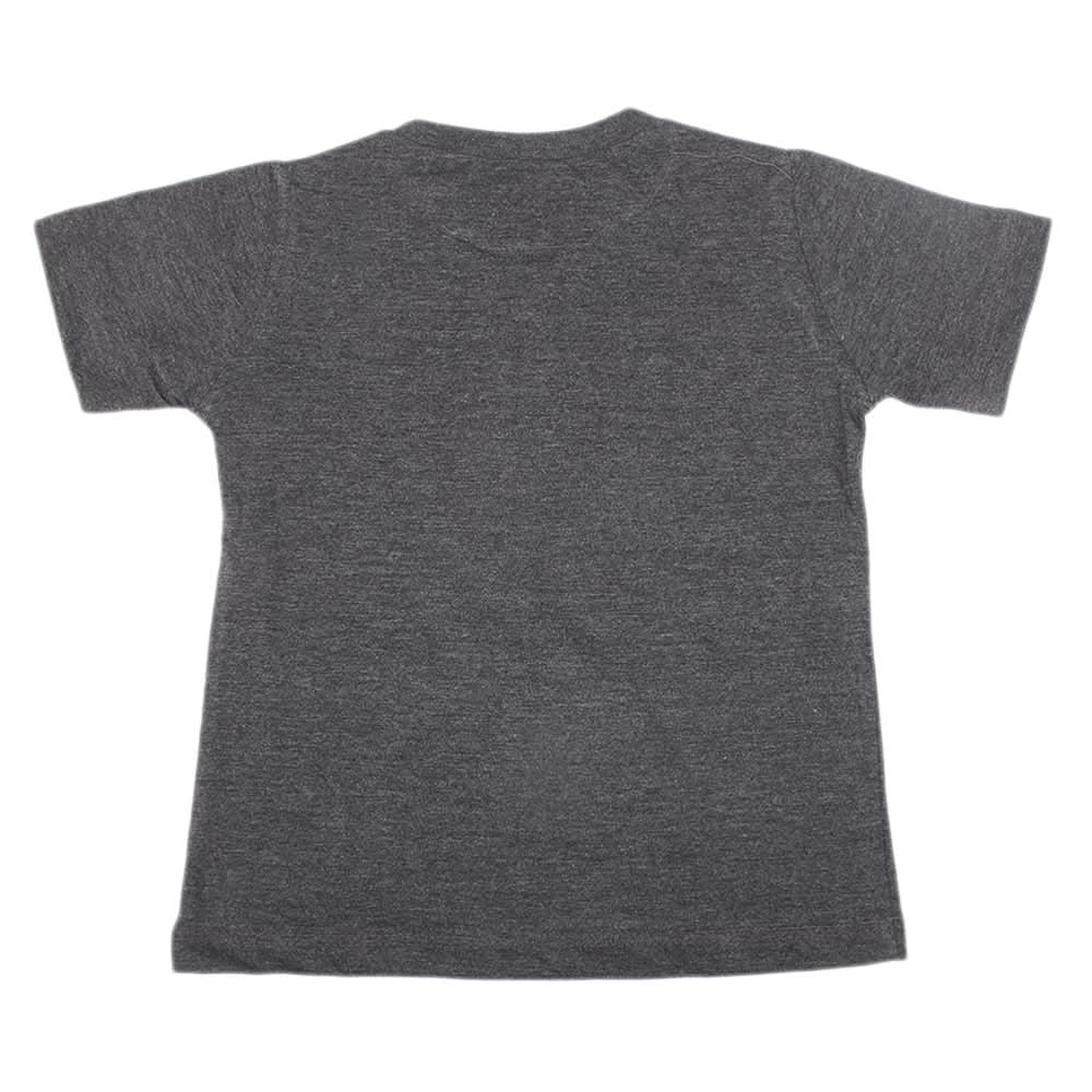 Boys Printed Half Sleeves T-Shirt 4740 - Dark Grey, Kids, Boys T-Shirts, Chase Value, Chase Value