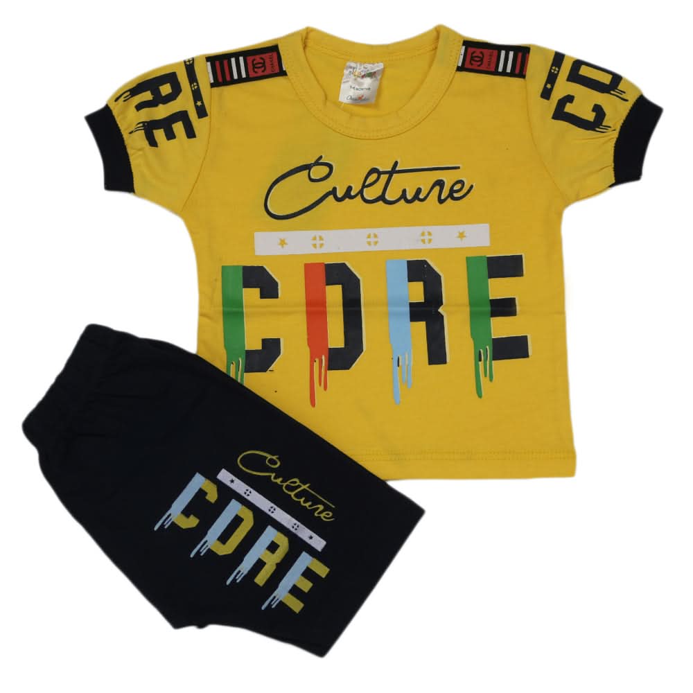 Newborn Boys Half Sleeves Suit - Yellow, Kids, Newborn Boys Sets And Suits, Chase Value, Chase Value