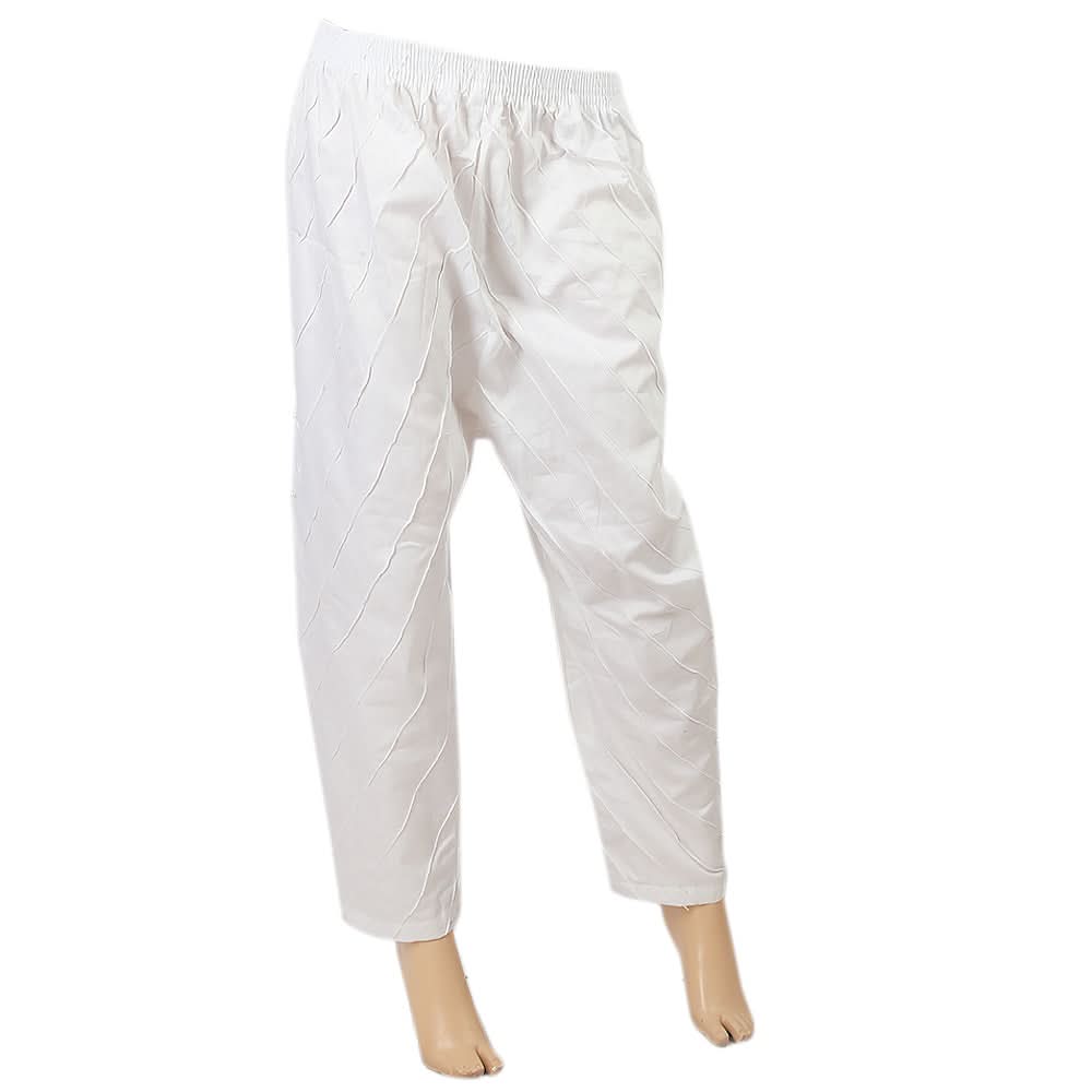 Women's Full Pentax With Moti Trouser - White, Women, Pants & Tights, Chase Value, Chase Value