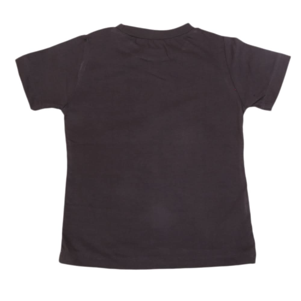 Boys Printed Half Sleeves T-Shirt 4745 - Dark Grey, Kids, Boys T-Shirts, Chase Value, Chase Value