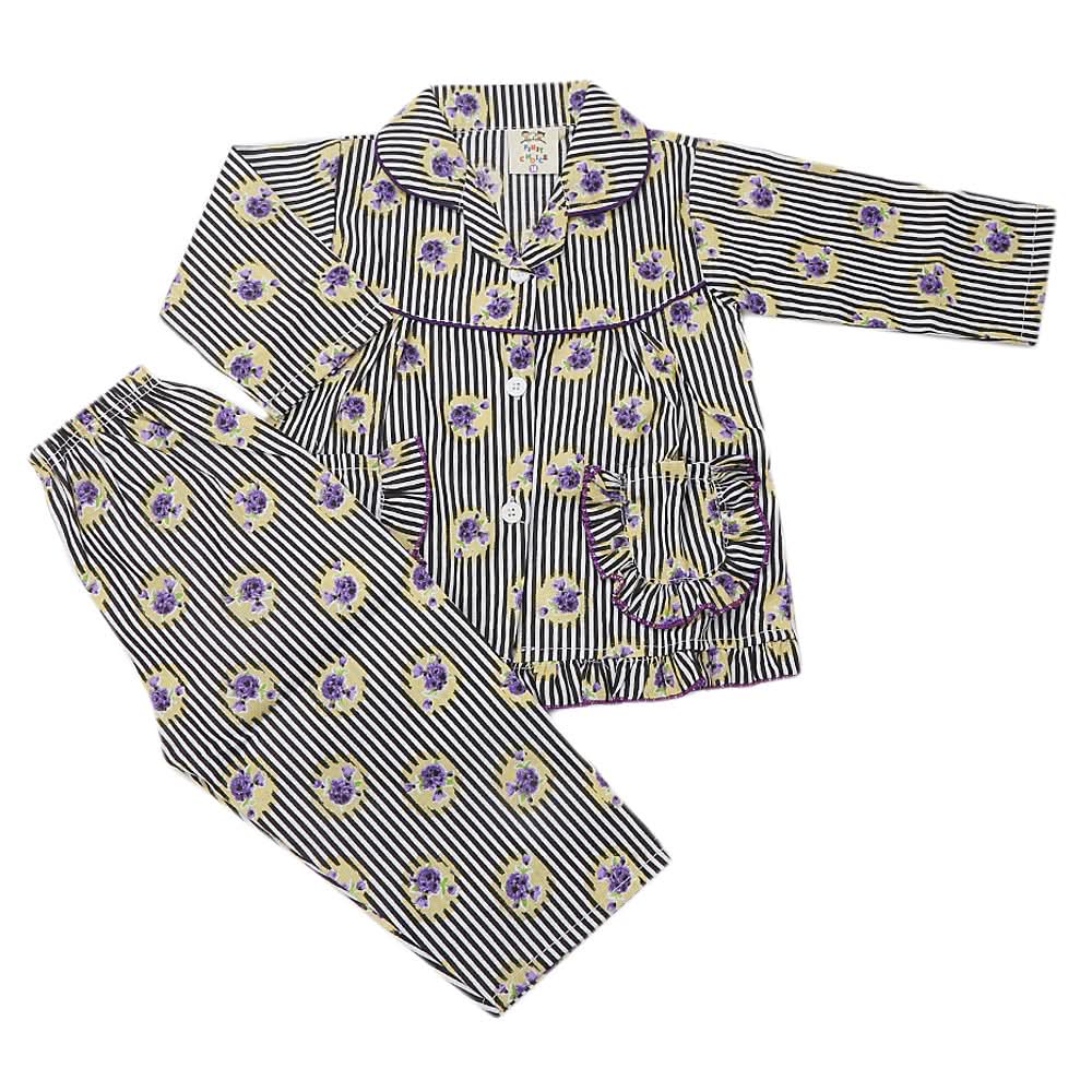 Girl's Full Sleeves Night Suit - Black, Kids, Girls Sets And Suits, Chase Value, Chase Value