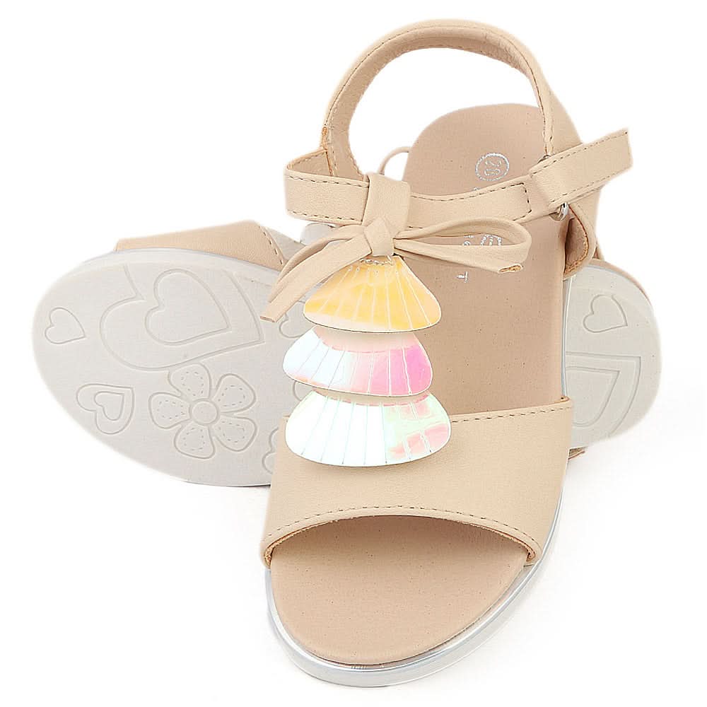 Girls Fancy Sandal (70308) - Beige, Kids, Girls Sandals, Chase Value, Chase Value