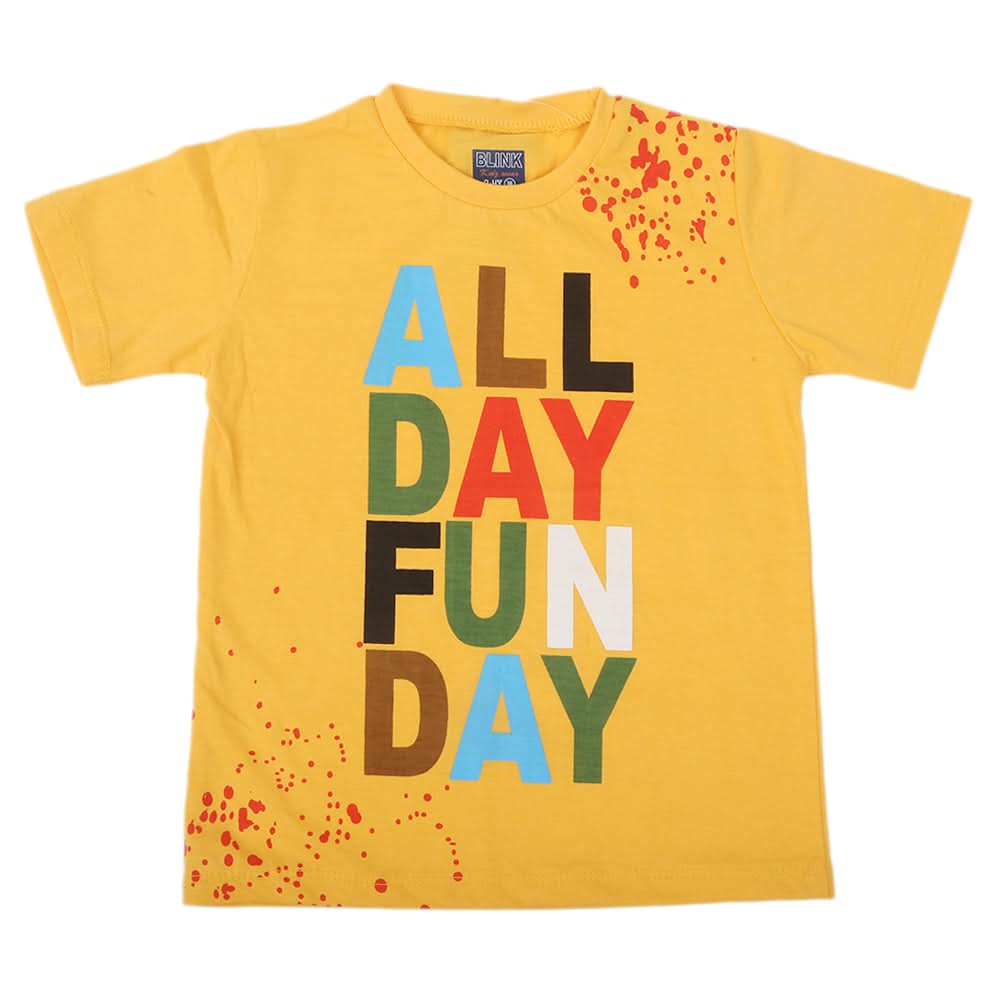 Boys Half Sleeves Jersey T-Shirt - yellow, Kids, Boys T-Shirts, Chase Value, Chase Value