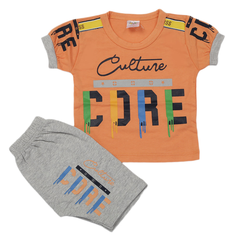 Newborn Boys Half Sleeves Suit - Peach, Kids, Newborn Boys Sets And Suits, Chase Value, Chase Value