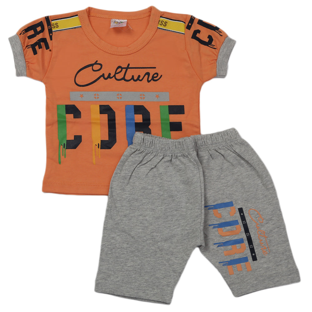 Newborn Boys Half Sleeves Suit - Peach, Kids, Newborn Boys Sets And Suits, Chase Value, Chase Value