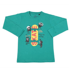 Boys Full Sleeves T-Shirt - Green, Kids, Boys T-Shirts, Chase Value, Chase Value