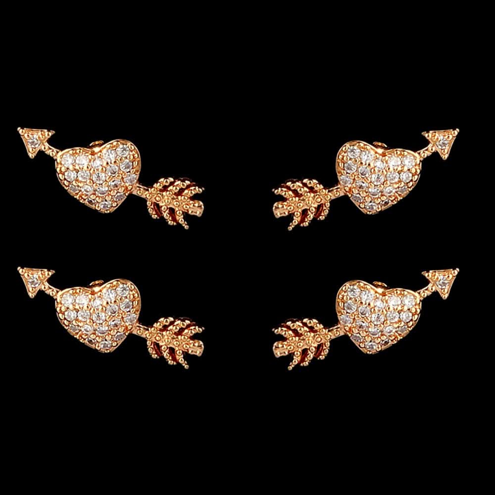 Women's Ear Tops 2 Pcs - Golden, Women, Earrings & Tops, Chase Value, Chase Value