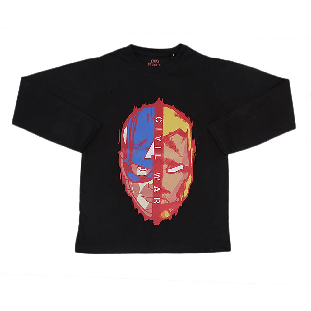 Boys Full Sleeves T-Shirt - Black, Kids, Boys T-Shirts, Chase Value, Chase Value