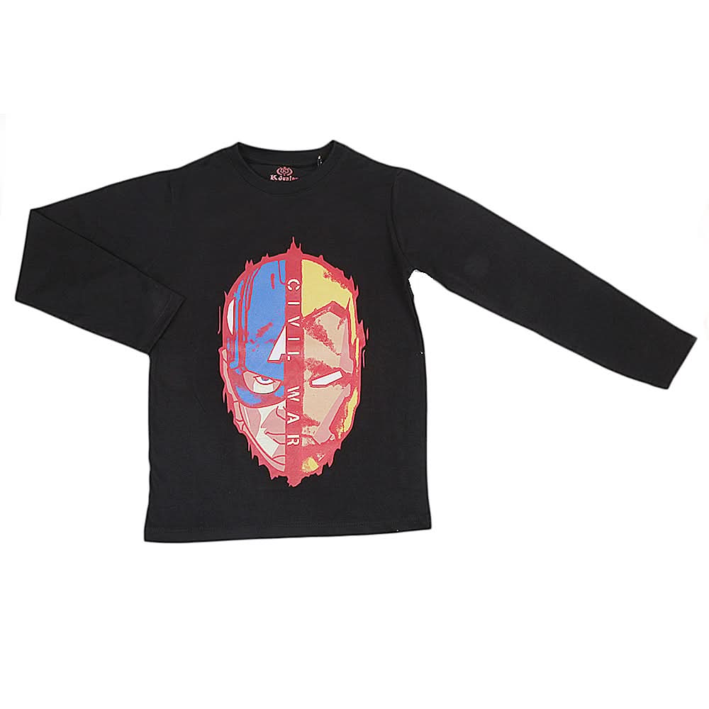 Boys Full Sleeves T-Shirt - Black, Kids, Boys T-Shirts, Chase Value, Chase Value