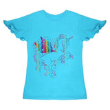 Girls Half Sleeves T-Shirt - Cyan, Girls T-Shirts, Chase Value, Chase Value