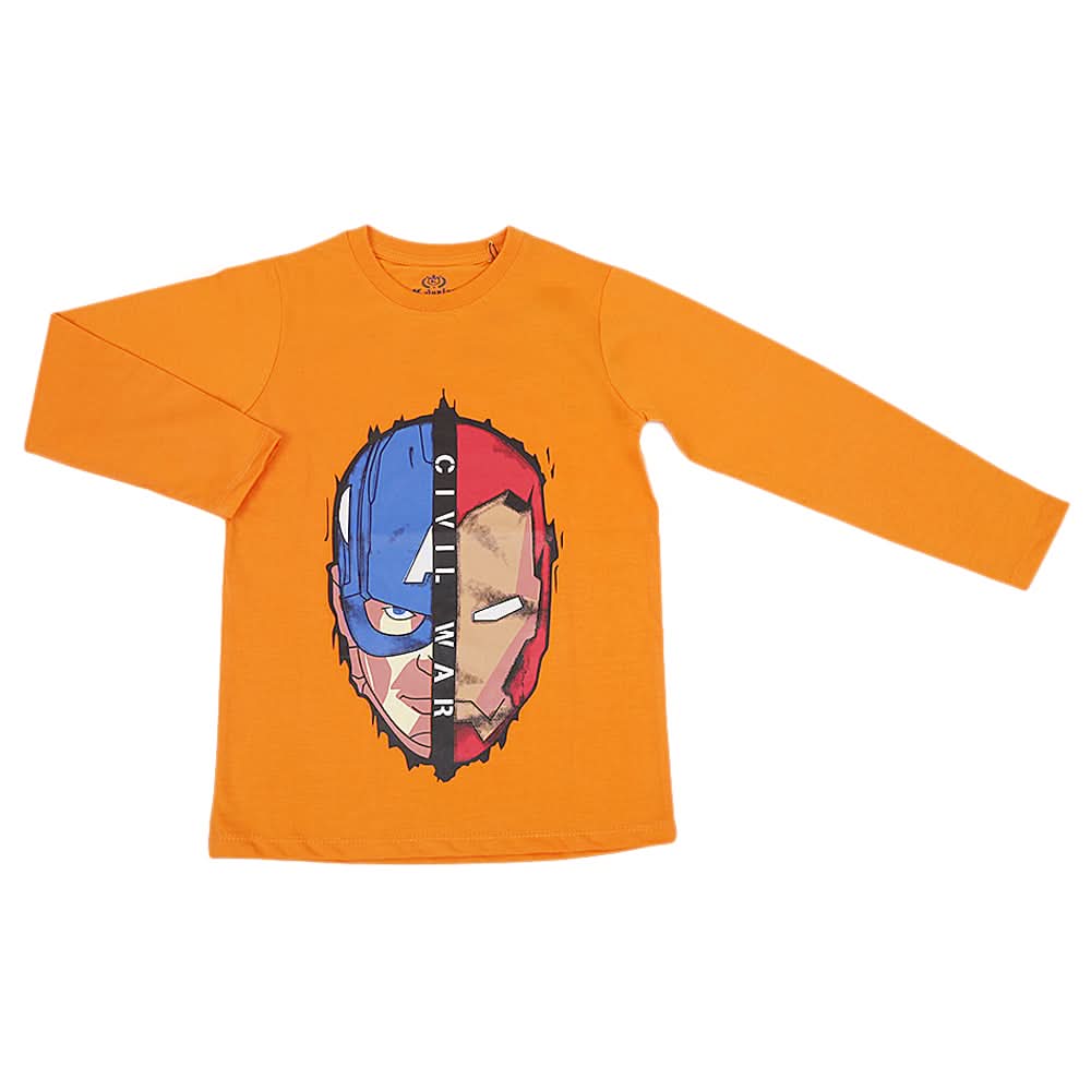 Boys Full Sleeves T-Shirt - Orange, Kids, Boys T-Shirts, Chase Value, Chase Value