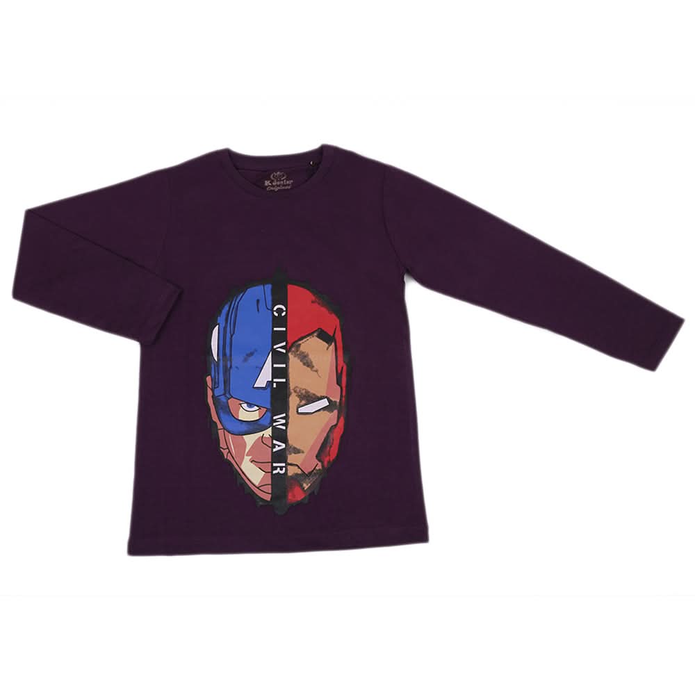 Boys Full Sleeves T-Shirt - Purple, Kids, Boys T-Shirts, Chase Value, Chase Value