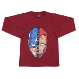 Boys Full Sleeves T-Shirt - Maroon, Kids, Boys T-Shirts, Chase Value, Chase Value