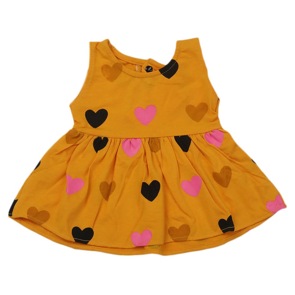 Newborn Girls Frock - Mustard, Kids, Newborn Girls Frocks, Chase Value, Chase Value