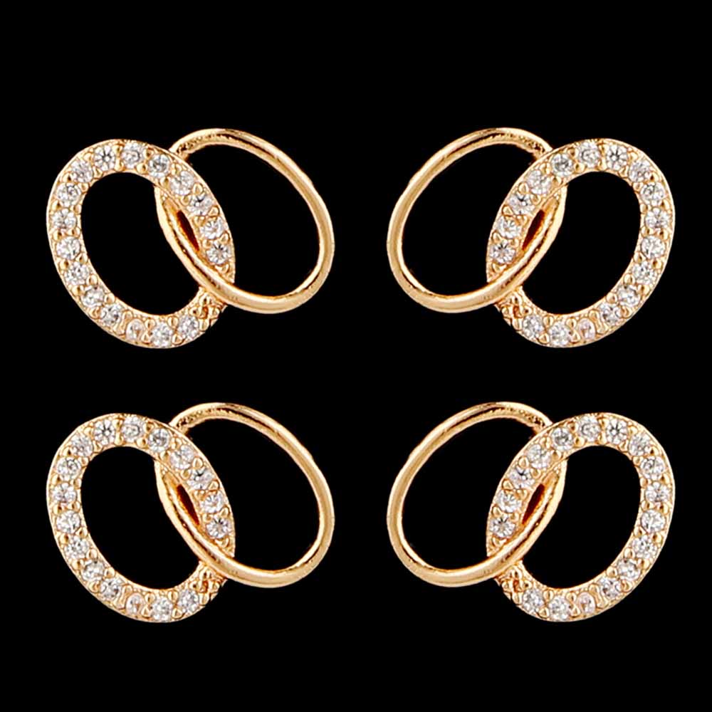 Women's Ear Tops 2 Pcs - Golden, Women, Earrings & Tops, Chase Value, Chase Value