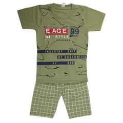 Boys Half Sleeves Suit - DARK GREEN, Kids, Boys Sets And Suits, Chase Value, Chase Value