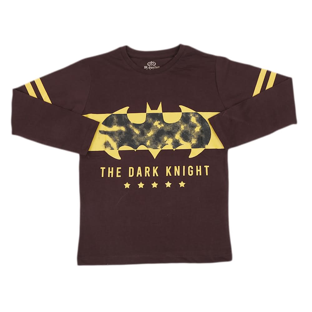 Boys Full Sleeves T-Shirt - Dark Brown, Kids, Boys T-Shirts, Chase Value, Chase Value