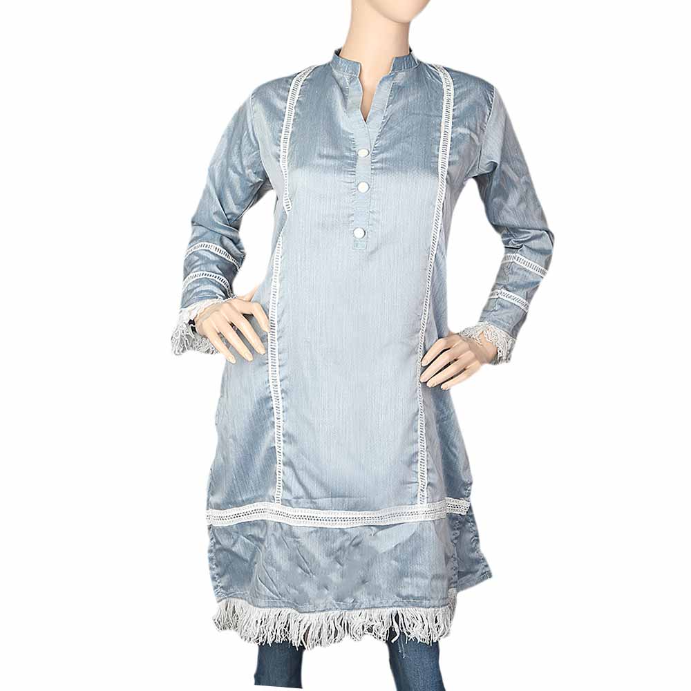 Women's Plain Kurti - Grey, Women, Ready Kurtis, Chase Value, Chase Value