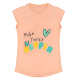 Girls Half Sleeves T-Shirt - Peach, Girls T-Shirts, Chase Value, Chase Value