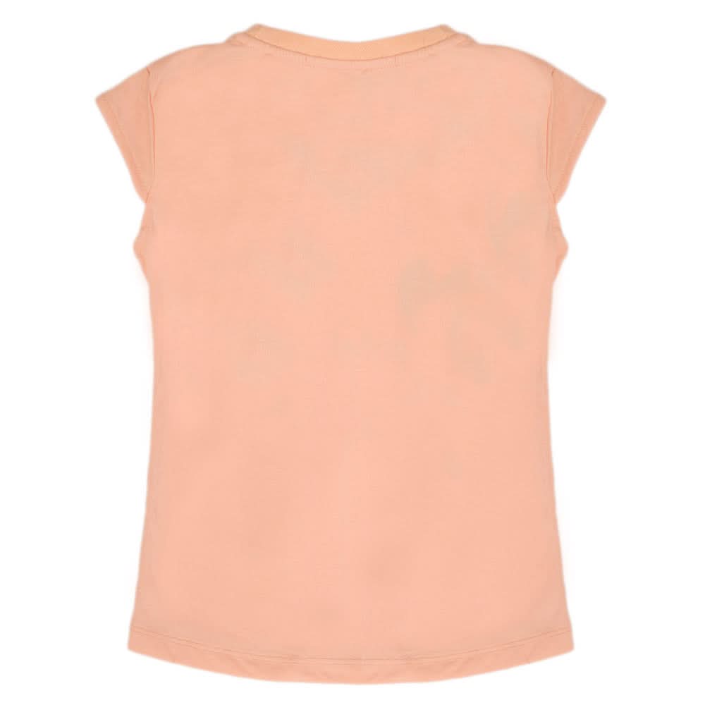 Girls Half Sleeves T-Shirt - Peach, Girls T-Shirts, Chase Value, Chase Value