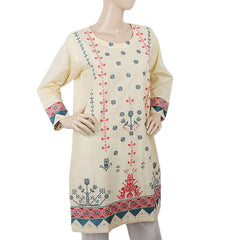 Women's Embroidered Kurti 30 - Fawn, Women, Ready Kurtis, Chase Value, Chase Value