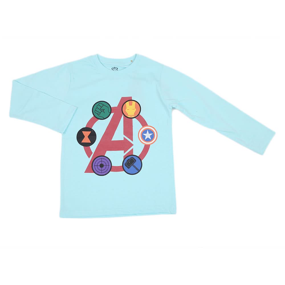 Boys Full Sleeves T-Shirt - Light Blue, Kids, Boys T-Shirts, Chase Value, Chase Value