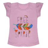 Girls Half Sleeves T-Shirt - Purple, Girls T-Shirts, Chase Value, Chase Value