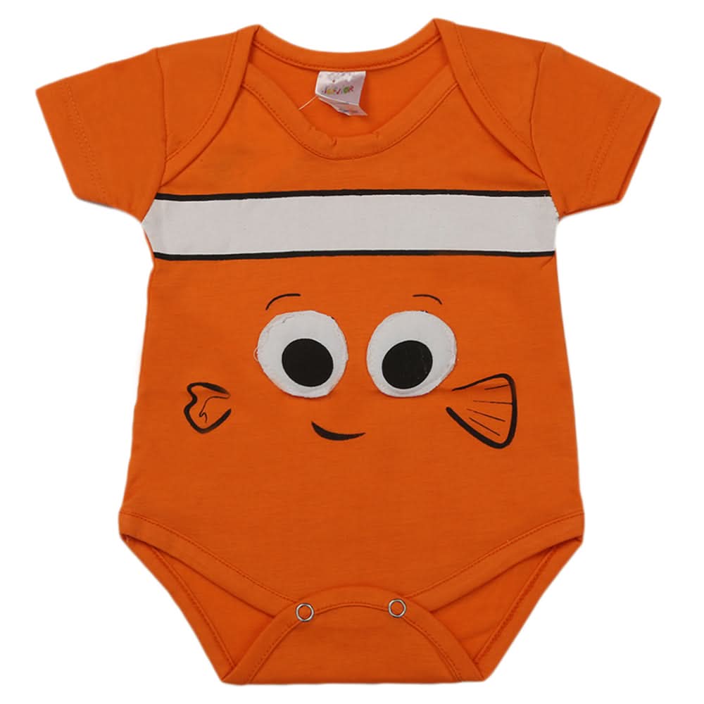 Newborn Boys Half Sleeves Romper - Orange, Kids, Newborn Boys Rompers, Chase Value, Chase Value