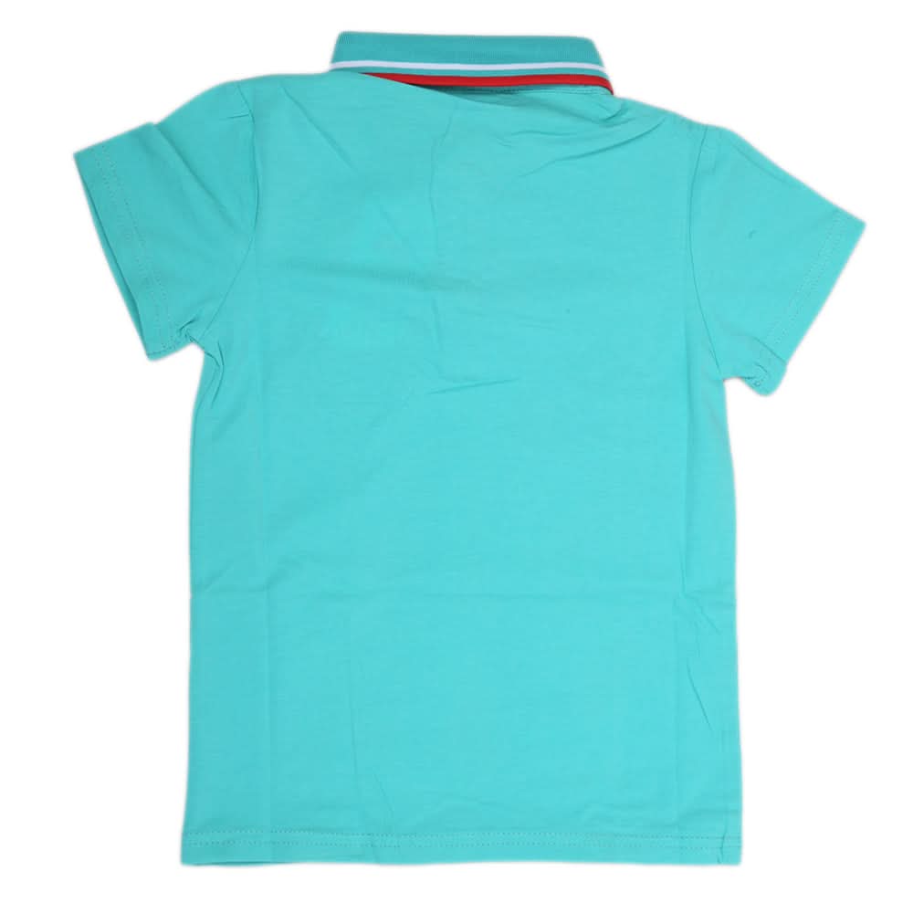 Boys Half Sleeves Polo T-Shirt - Cyan, Kids, Boys T-Shirts, Chase Value, Chase Value
