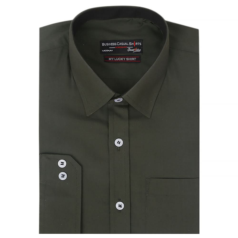 Men's Business Casual Shirt - Olive Green, Men, Shirts, Chase Value, Chase Value