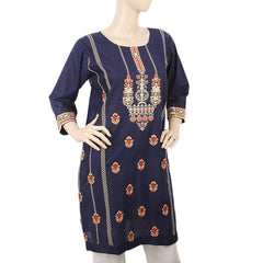 Women's Embroidered Kurti 31 - Navy Blue, Women, Ready Kurtis, Chase Value, Chase Value