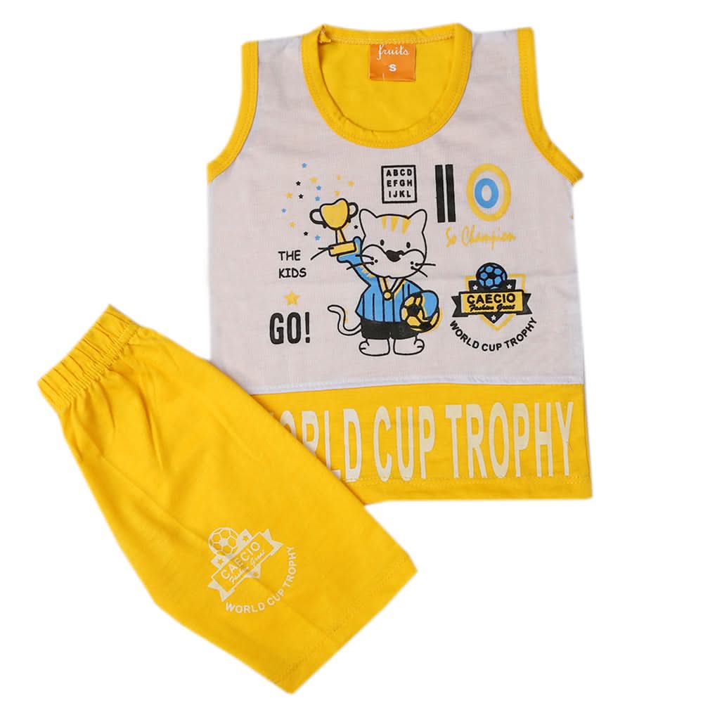 Boys Half Sleeves Sando Suit - Yellow, Kids, Boys Sets And Suits, Chase Value, Chase Value