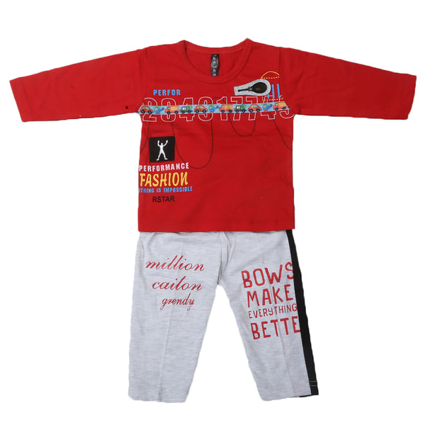 Boys Full Sleeves Suit - Red, Kids, Boys Sets And Suits, Chase Value, Chase Value