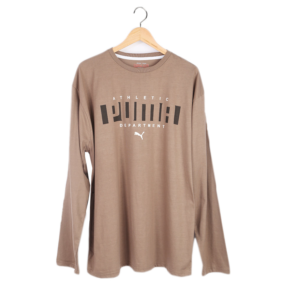 Men's Full Sleeves T-Shirt - Coffee, Men, T-Shirts And Polos, Chase Value, Chase Value