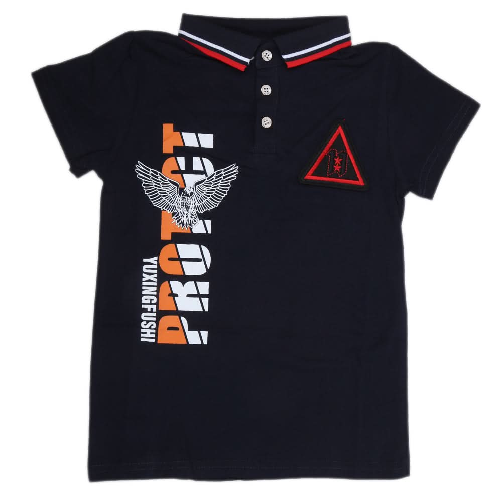 Boys Half Sleeves Polo T-Shirt - Navy Blue, Kids, Boys T-Shirts, Chase Value, Chase Value