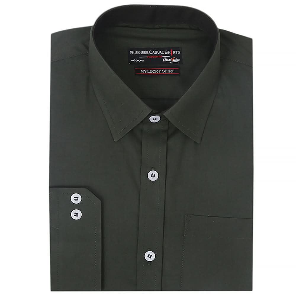 Men's Business Casual Shirt - Dark Green, Men, Shirts, Chase Value, Chase Value