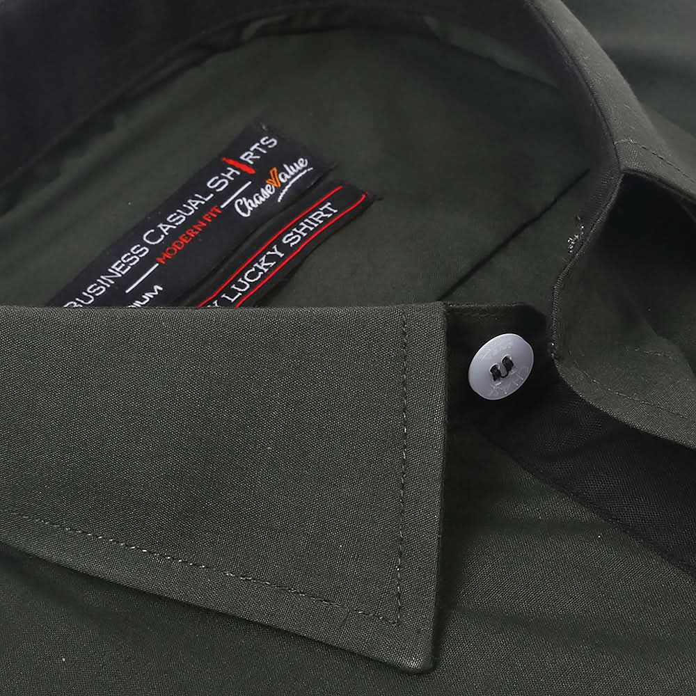 Men's Business Casual Shirt - Dark Green, Men, Shirts, Chase Value, Chase Value