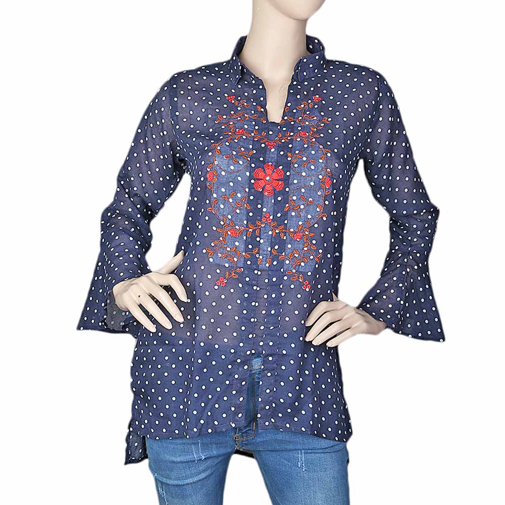 Women's Embroidered Western Top - Navy Blue, Women, T-Shirts And Tops, Chase Value, Chase Value