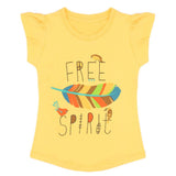 Girls Half Sleeves T-Shirt - Yellow, Girls T-Shirts, Chase Value, Chase Value