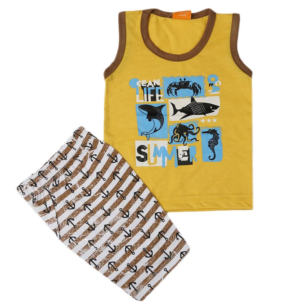 Boys Sando Suit - Yellow, Kids, Boys Sets And Suits, Chase Value, Chase Value