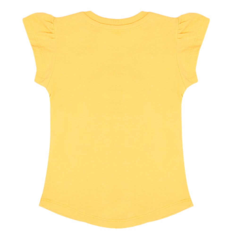 Girls Half Sleeves T-Shirt - Yellow, Girls T-Shirts, Chase Value, Chase Value