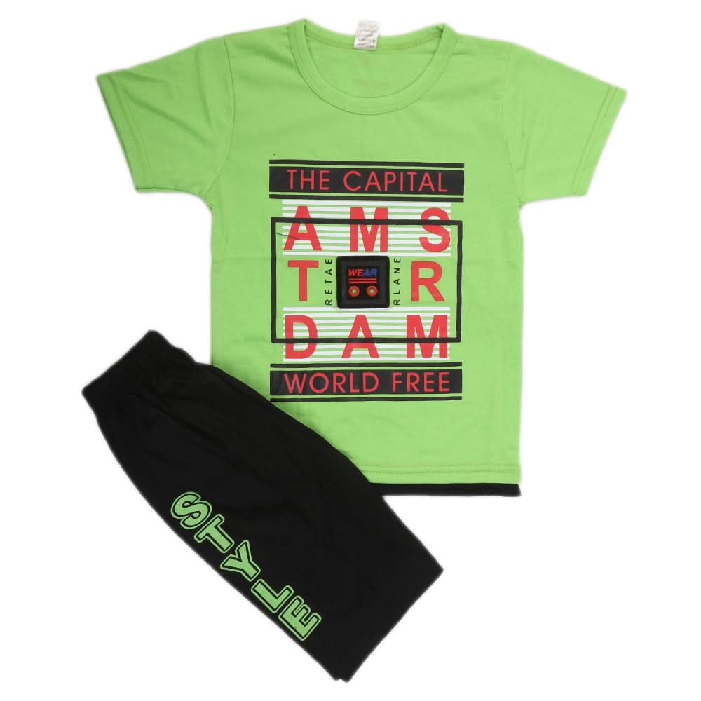Boys Half Sleeves Suit - Green, Kids, Boys Sets And Suits, Chase Value, Chase Value