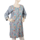 Women's Embroidered Kurti 28 - Steel Blue, Women, Ready Kurtis, Chase Value, Chase Value